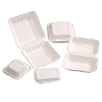 Boîte à hamburger jetable biodégradable de 6 pouces en pulpe pour emballage de hamburgers