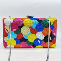 Nouvelle Pochette de Soirée Transfrontalière en Cuir Véritable avec Strass Effet Arc-en-ciel, Style Européen-Américain, pour Banquet, pour Femme