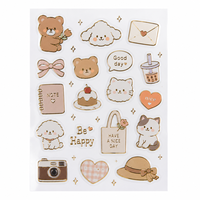 Individuelles Journal-Schreibset: Niedliche koreanische KPOP transparente PVC-Deko-Aufkleber für den Alltag, Kawaii-Tagebuch mit klaren Goldfolien-Aufklebern im Paket