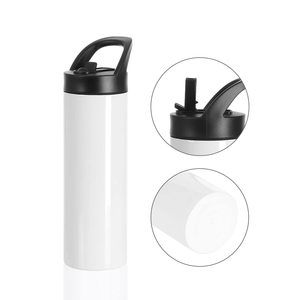 Gobelets de sublimation vierges blancs 20 OZ, bouteilles d'eau sportives fines et droites, tasses avec couvercle portable à bec verseur et paille - Product Image 1