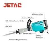 Perforateur-Piqueur Électrique JETAC 2800W, 65mm, avec Fonction de Démolition à Louer, 220V, Excellent Prix du Magasin Harbor Freight
