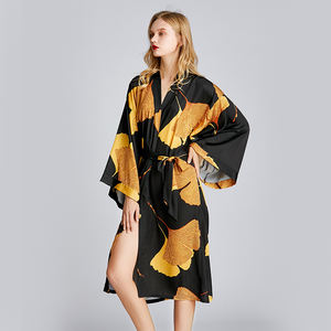 yellow satin robe