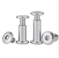 Vis de connexion pour meubles en acier inoxydable 304 à tête plate ronde hexagonale et jeu de vis de verrouillage avec écrou à barillet et bride