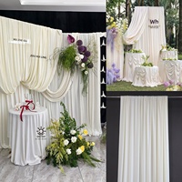 Voile de mariage en tissu polyester extensible double face, style crémeux, style coréen de niche, pour décor de scène et toile de fond de plafond