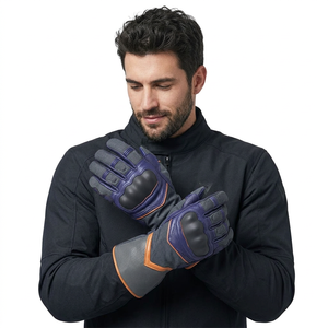 Guantes de Carreras de Cuero de Dedo Completo con Correa Ajustable para Muñeca, Cierre de Gancho y Bucle, Protección Antideslizante para la Palma, Impermeables y Compatibles con Pantallas Táctiles para Conducción - Product Image 1