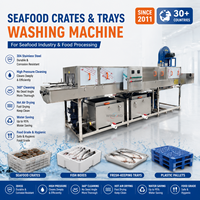 Machine de nettoyage continu pour paniers de tofu de poisson, machine de lavage de paniers à séchage à l'air et à température contrôlée automatiquement
