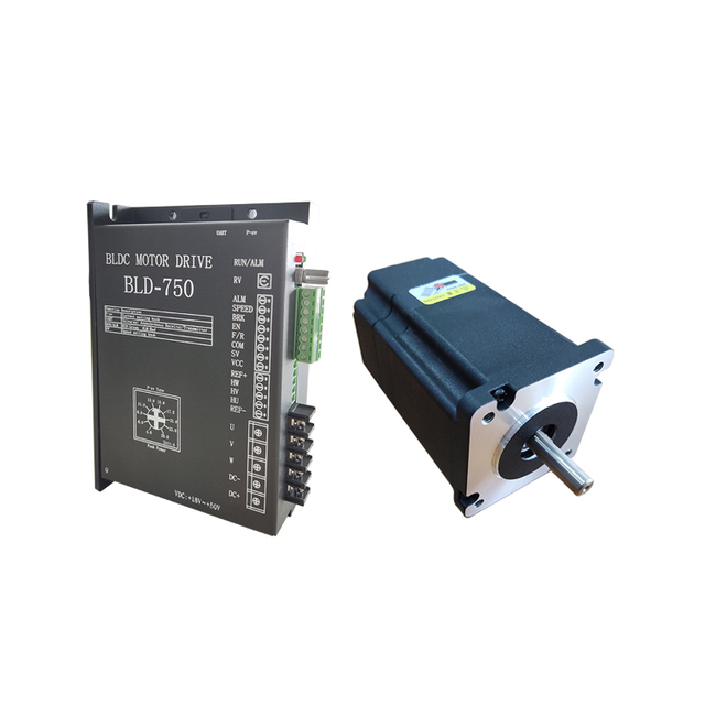 DC 48V BLDC Motor 60mm Square 400W 8mm Shaft Diameter Low Noise Small Adjustable Speed Brushless Motor with BLD-750 Hall-Sensor