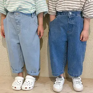 Детские джинсы 2023 Новинка весна-осень джинсовые брюки для мальчиков Модная одежда для малышей