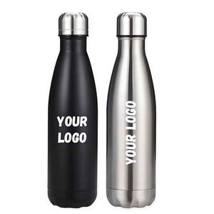 Gourde isotherme personnalisable en acier inoxydable à double paroi, à ouverture étroite, avec couvercle de taille L, pour boissons chaudes et froides, type cola - Product Image 1