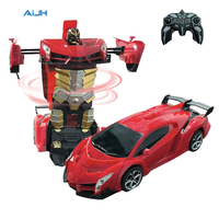 AiJH 1:18 Robot Rc Cars Coche Teledirigido Robot avec lumières LED Glow Remoto Control Déformation Car Toys