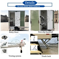 Promotion : Remorque WC mobile monoposte à essieu unique, toilettes portables avec urinoir et lavabo pour événements extérieurs et chantiers