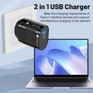 Chargeur rapide magnétique USB-C et USB 20W QC3.0 avec protection contre les courts-circuits pour téléphones portables, ordinateurs portables, écouteurs (prises US/EU/UK) - Product Image 4