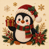 Kit de peinture diamant 5D DIY sur le thème de Noël, cadre en ABS, motif de dessin animé Père Noël et sapin de Noël, décoration murale faite à la main