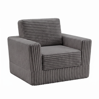 Canapé individuel inclinable carré en chenille avec rembourrage intégral en éponge, design moderne, canapé compressé pour salons d'hôtels et de villas