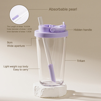 Gobelet d'eau en plastique Tritan sans BPA avec paille, anti-fuite, portable, personnalisable, pour étudiants et adultes – Vente en gros