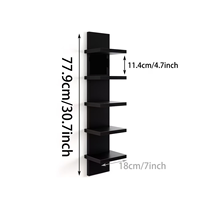 Étagère murale à 5 niveaux, étagère verticale flottante, étagère murale décorative, étagères d'angle suspendues pour mur en bois