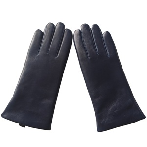 Thời Trang Mới Phụ Nữ Phụ Nữ Thinsulate Với Tr Tối Hải Quân Bên Ngoài Cửa Gió Dừng Giữ Ấm Đẹp Chính Hãng Da Cừu Găng Tay Da - Product Image 3