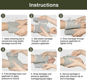 효과적인 출혈 조절을위한 상처 관리를위한 응급 외상 이스라엘 필드 드레싱 이스라엘 붕대 - Product Image 6