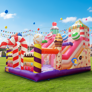 <span class=keywords><strong>Casa</strong></span> de Brinco Inflable de PVC Rosa de Grado Comercial con Tobogán, Capacidad de 300-500 kg, Certificación CE, Garantía de 3 Años - Product Image 1