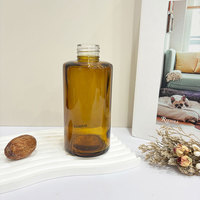 Bouteille diffuseur vide en verre ambré de 200 ml pour marque privée, flacon de luxe pour huiles essentielles avec bâtonnets en rotin – Vente en gros
