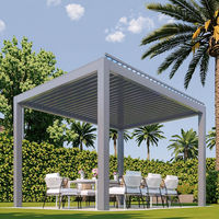 Pergola automatique en aluminium à lames orientables, imperméable, thermolaquée, résistante au vent, pour jardin et extérieur