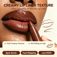 Produits très demandés en stock : Crayon à lèvres chocolat minéral, waterproof, longue tenue, haute pigmentation, texture crémeuse, fini mat