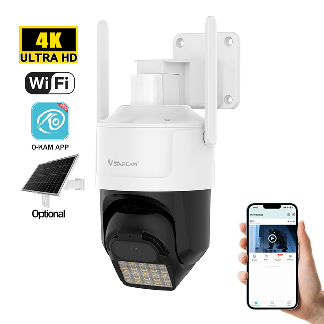 VSTARCAM 4K Outdoor Surveillance Network Camera WiFi Smart with SD Card PTZ Auto Tracking Two Way Audio 8MP IP Camera