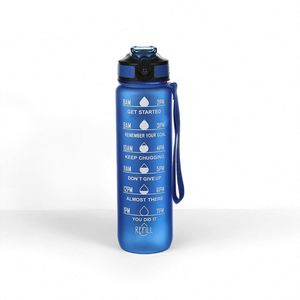 Bouteille d'eau en plastique fantaisie personnalisée avec logo 2026, 1L (32oz), avec paille en silicone et poignée, pour promotion - Product Image 2