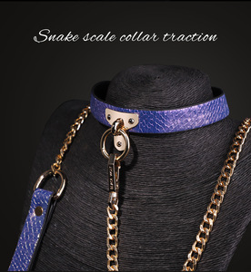 Een High-End Sm Slangpatroon Charme Kraag Met Een Schitterende Paarse Kraag Bondage Sekskraag Nek Seks - Product Image 5