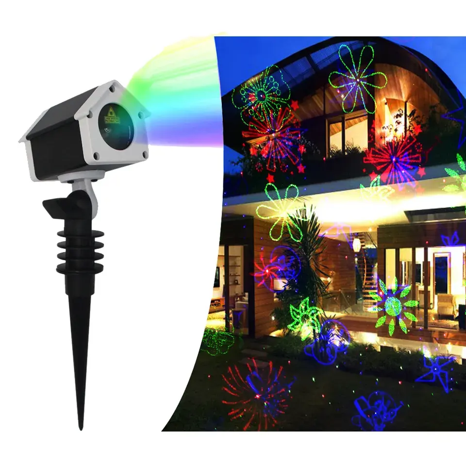 2023 Shenzhen al por mayor al aire libre RGB 30 imágenes luces de Navidad decoración de jardín proyector luces de Camping