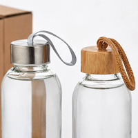 Bouteilles de jus en gros BSCI, bouteilles d'eau sans BPA, réutilisables, en verre, écologiques, bouteilles d'eau en verre personnalisées pour cadeaux