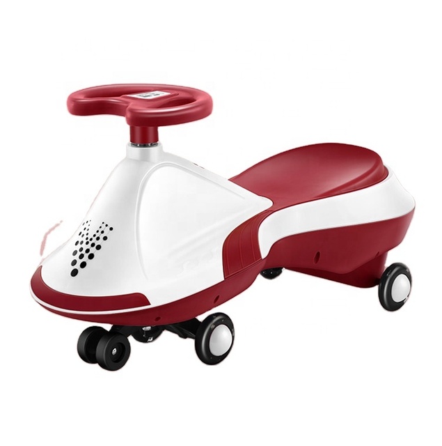 PP Kids Twist Car Swing Ride on Toy With Flashing Wheels 360 Rotation Safety Baby Swing Car Kids Twist Car