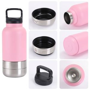 Custom logo 32oz Portable Stainless Steel Pet Feeder Outdoor Travel Bowl Insulated <b>Dog</b> 3 in 1 Detachable Water <b>Bottle</b> with Lid - Product Image 2