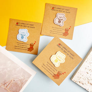 Cadeau de la Saint-Valentin, carte cadeau créative, ours en peluche en microfibre, câlin de poche, soutien émotionnel à distance, bricolage transfrontalier - Product Image 2