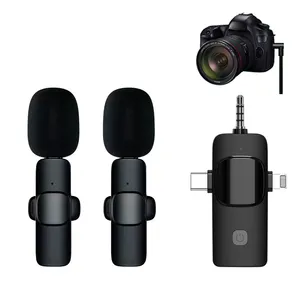 K15-Two of wireless microphones type c mic for mobile phone Microphone For Mobile phone and Camera