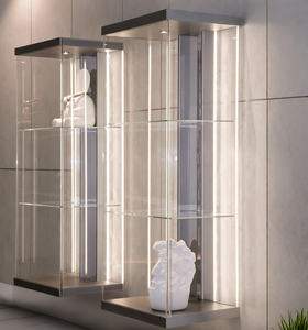 ZYTH Modern LED Işıklı Alüminyum ve Cam Şarap Dolabı, Şarap Mahzeni ve Mutfak Duvar Tipi Ev Bar Depolaması için - Product Image 5