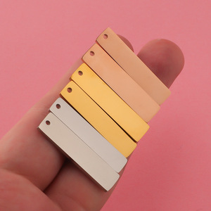 32*7mm Blanc Rectangle Porte-clés En Acier Inoxydable Porte-clés Charmes Pendentif Réglage Base Diy Accessoires Pour Bijoux - Product Image 4