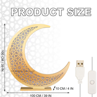 Décoration de Noël en forme de lune géante LED Superwin, plusieurs tailles (20-120 cm), décoration en bois dorée en forme de lune géante LED