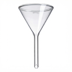 Funil de Vidro Borossilicato Premium 90mm com Parede Grossa para Filtração Cônica – Ferramentas e Suprimentos de Vidraria para Laboratório de Química e Ciências - Product Image 1