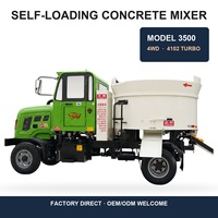 Camion malaxeur à béton autochargeur 6m3, petit modèle portable de type tambour pour projet agricole