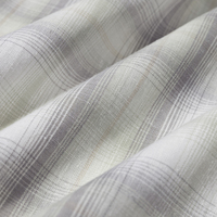 Chemisier décontracté pour femme Thousand Yan en mélange de chanvre, à carreaux vintage, col à revers, coupe ample et épaules tombantes, respirant et décontracté