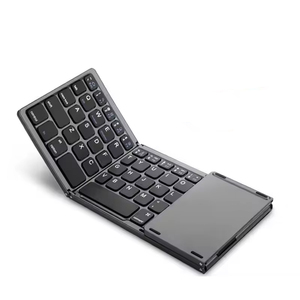Mini teclado portátil de tres pliegues Teclado inalámbrico <span class=keywords><strong>Bluetooth</strong></span> con panel táctil Teclado inalámbrico <span class=keywords><strong>Bluetooth</strong></span> plegable - Product Image 1