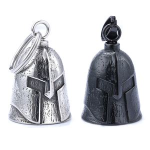Cloche de casque de motard en acier inoxydable avec corne d'Odin, pendentif cloche plaqué argent et <span class=keywords><strong>noir</strong></span>, thème guerrier de la culture viking nordique - Product Image 2