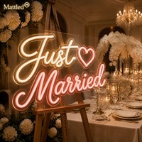 Panneau néon LED « Just Married » pour décoration de mariage, lumière acrylique à intensité variable, design personnalisé gratuit, livraison rapide pour toile de fond de fête de lune de miel