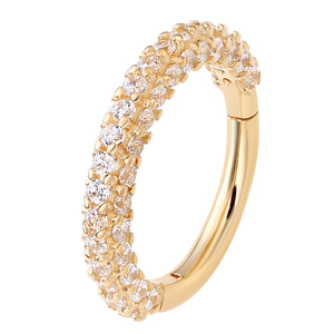 <strong>Piercing</strong> Stories 14K Solid Gold Paved Clear CZs Earrings Hoops Nose Ring Cartilage Body <strong>Piercing</strong> <strong>Jewelry</strong>