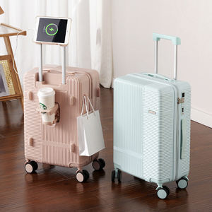 여자 남여 공용 맞춤형 경량 방수 네오프렌 하드 쉘 트롤리 여행 가방 세트 잠금 3 롤링 스피너 휠 - Product Image 6