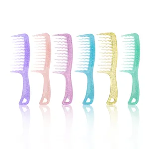 2024新款定制标志PS宽齿发梳耐热大闪光大梳子用于头发造型工具梳子