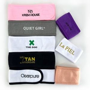 Diademas de Tela de Rizo con Logotipo Personalizado, Diadema para Lavar la <span class=keywords><strong>Cara</strong></span>, Maquillaje Facial, Cuidado de la Piel, Salón de Belleza, Spa, para Niñas - Product Image 4