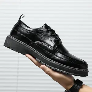 Sıcak satış erkek erkek resmi ayakkabı resmi elbise siyah deri ayakkabı moda trendi İngiliz tarzı eğlence günlük giyim ofis temel ayakkabı