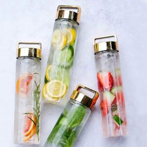 Bouteille d'eau en verre borosilicate avec manchon de protection en silicone, couvercle anti-fuite en acier inoxydable, bouteille de sport réutilisable - Product Image 4